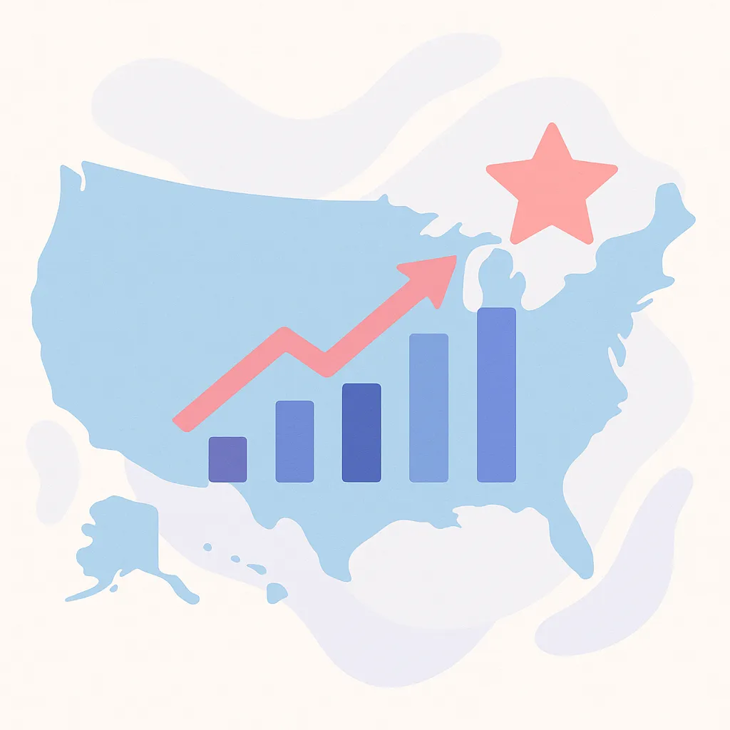 AI growth across America illustration