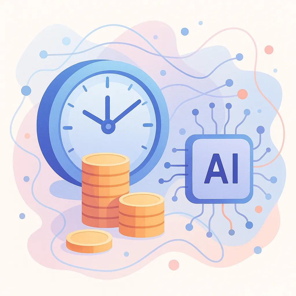 AI saving time and money illustration
