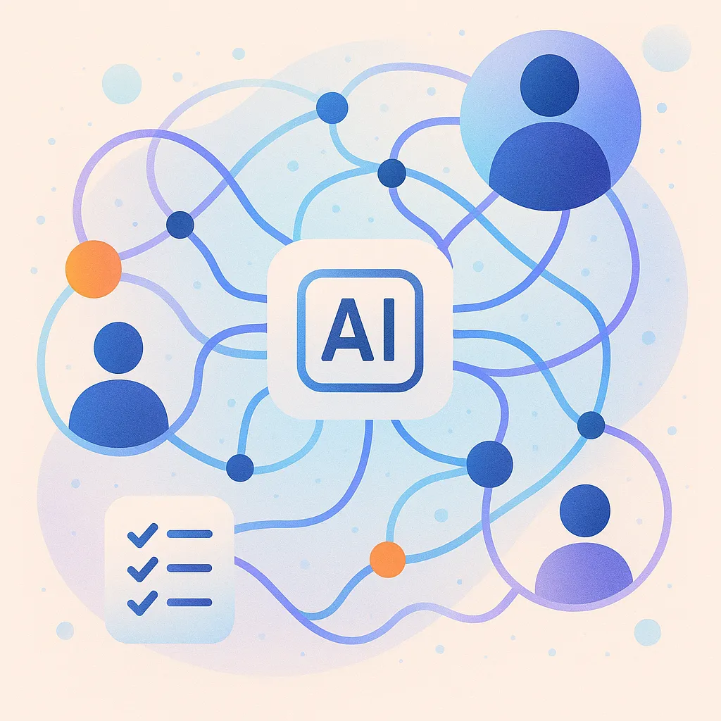 Abstract AI network illustrating digital operations