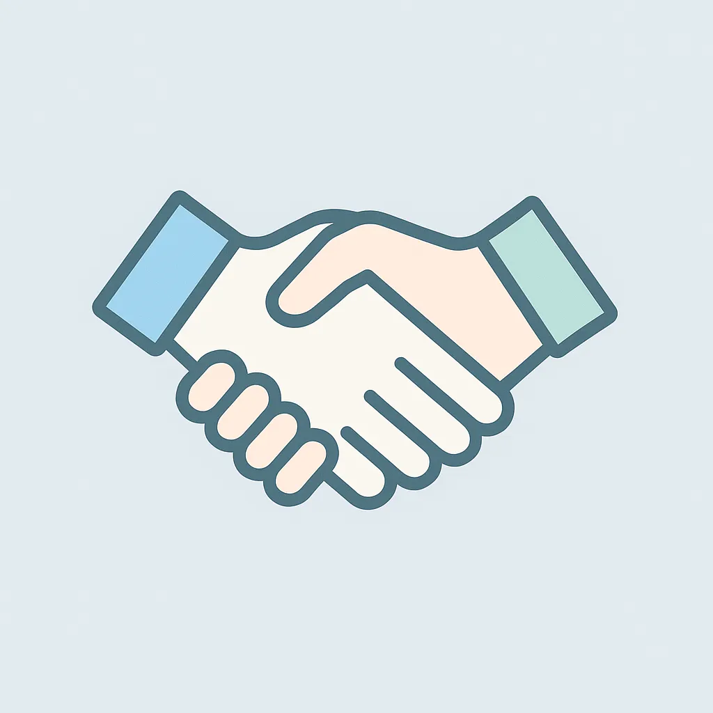 Handshake icon representing partnership