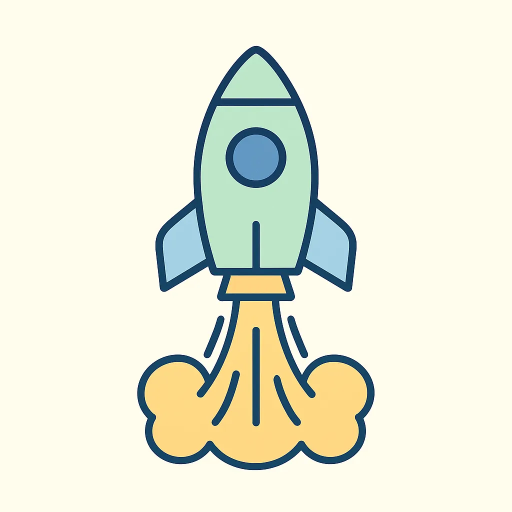 Rocket icon representing innovation and launch
